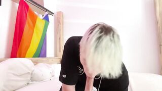 Stepbro takes a deep throatin femboy blowjob raw POV
