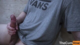 Twink Asian Jerks Thick Cock Hard before Cum Explosion in 120 FPS Slow Motion