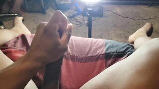 Edging my cock until black twinks cumshot all over my face