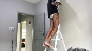 Got horny at work and jerked off then rimmed my twink bbc until i blew my load