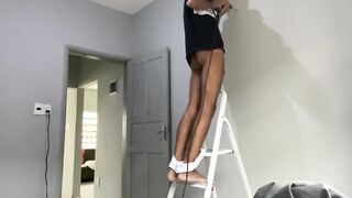 Got horny at work and jerked off then rimmed my twink bbc until i blew my load