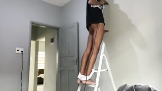 Got horny at work and jerked off then rimmed my twink bbc until i blew my load