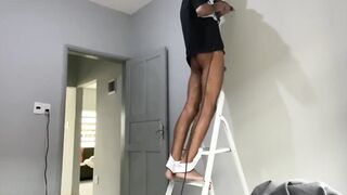Got horny at work and jerked off then rimmed my twink bbc until i blew my load