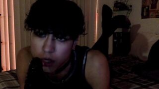 Femboy Sucks on Big Dildo While Jerking Off ecstasy