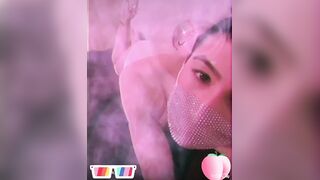 Cute femboy in slutty outfit gets plowed hard while shaved to perfection