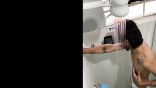Twink's white soaked underwear ruined by cum
