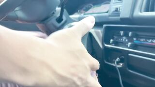 Asia Boy Vehicle Gushes Filthy Rough Cream