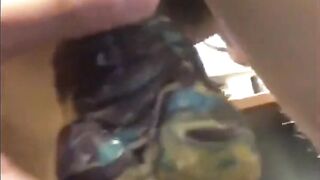 Twink gets destroyed by Bad Dragon dildo while choking on his own cum