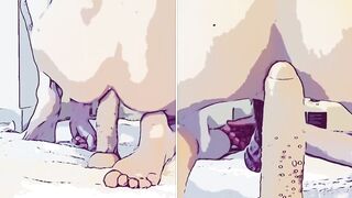 Same dick different day big cock asmr anal gaping twink moaning cartoon solo creampie