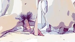 Same dick different day big cock asmr anal gaping twink moaning cartoon solo creampie