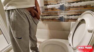 Filmed him pissing in the toilet then gangbanged till cumshot gloryhole breached