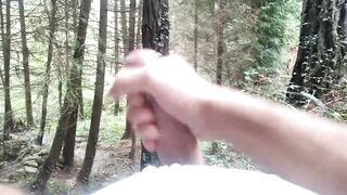 Gay asian twink squirts monster load in mushroom forest