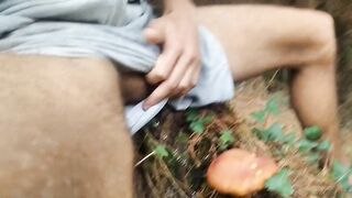 Gay asian twink squirts monster load in mushroom forest