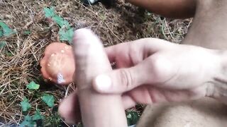 Gay asian twink squirts monster load in mushroom forest