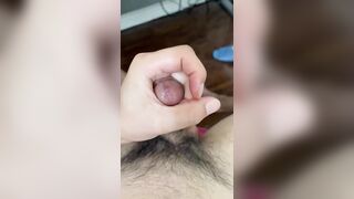 Horny Asian Twink Choking on His Leaking Cock Solo