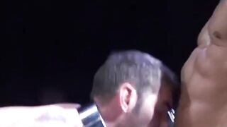 Sub Larry Savoy gets throat wrecked by Master Joe Giovanni's meaty cock