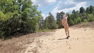 Twink Gets destroyed in the forest while jerking off naked