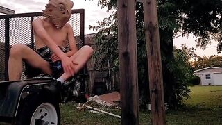 Twink Gets destroyed in the forest while jerking off naked