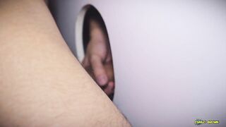 Camilo Brown's Bareback Gloryhole Creampie Choked by Twink Juan Ferrer's Huge Verga