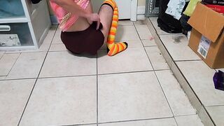 Twink dildo makes him moan and groan until he cums