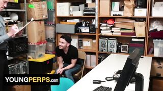 Officer Nick Fitt Dominates Skinny brat raw bareback in dildo theft bust