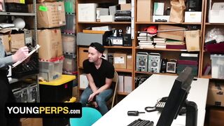 Officer Nick Fitt Dominates Skinny brat raw bareback in dildo theft bust