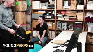 Officer Nick Fitt Dominates Skinny brat raw bareback in dildo theft bust