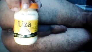 Ass Bottle Insertion Gay Extreme Solo Male raw sloppy cum