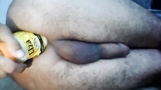 Ass Bottle Insertion Gay Extreme Solo Male raw sloppy cum