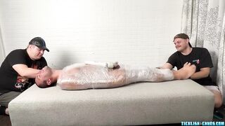 Matt and Ryder Destroy the Wrapped Pup Saki with Tickles and Bondage