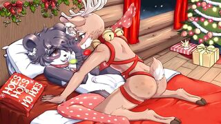 Femboy furry boys get destroyed on Christmas night stuffed with big cocks