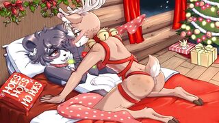 Femboy furry boys get destroyed on Christmas night stuffed with big cocks