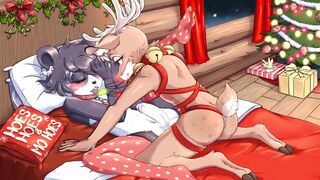 Femboy furry boys get destroyed on Christmas night stuffed with big cocks