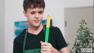 Sam Ledger Gets His Body Covered in Cum After Asking Barista Joey Mills for Something Hot and Creamy