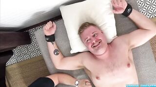 Dominant bear Matt destroys his submissive friend Ryder with tickle torture