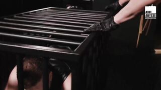 Big hands tear open Axel's caged hole raw fisting brutal prolapse debauchery