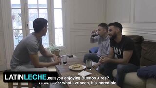 Jonas Matt demolishes Rodrigo El Santos Latin cock while his boyfriend watches gagging raw