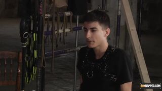 Bound twink Axel Rubberax destroyed by daddy Sebastian Kane spanking slapping whipping