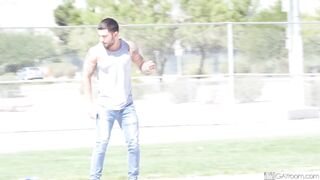 Skater twink gets stretched by hung jock in tight ass