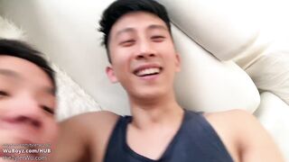 Asian rooftop raw bareback Tyler Wu Dane Jaxson uncut gay porn
