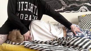 Twink's sweet mouth destroyed by thick cock sloppy deep throat rimming cumshot