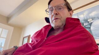 Me showing off my uncut cock and wrecking my hairy chest until I blew a thick load for my live cam audience
