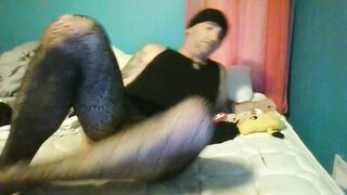 Lonely session deep throated anal masturbation with big balls