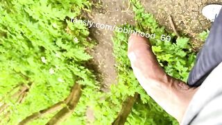 Outdoor hard dick piss ruined by daddy's hot watersports