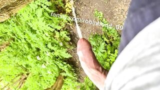 Outdoor hard dick piss ruined by daddy's hot watersports