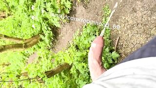 Outdoor hard dick piss ruined by daddy's hot watersports