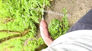Outdoor hard dick piss ruined by daddy's hot watersports