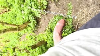 Outdoor hard dick piss ruined by daddy's hot watersports