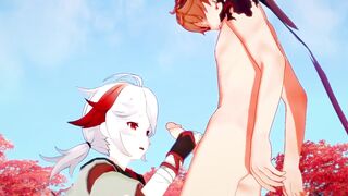 Kazuha Gets Destroyed by Tartaglia’s Brutal Raw Anal Fucking