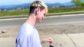 Offered a passerby guy to suck a dick for money in a public place